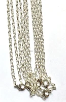 10 pcsset long 53 cm chain silver color jewelry link rolo chains necklace with lobster clasps 21 factory price wholesale