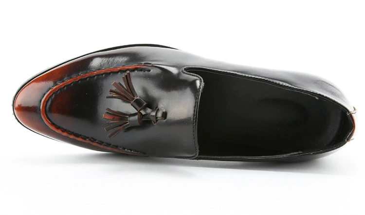 Men Genuine Cow Leather Dress Shoe Design Brand Shoes Male Classic Tassel Brogue Shoe Mans Footwear Formal Wedding Bullock Shoes