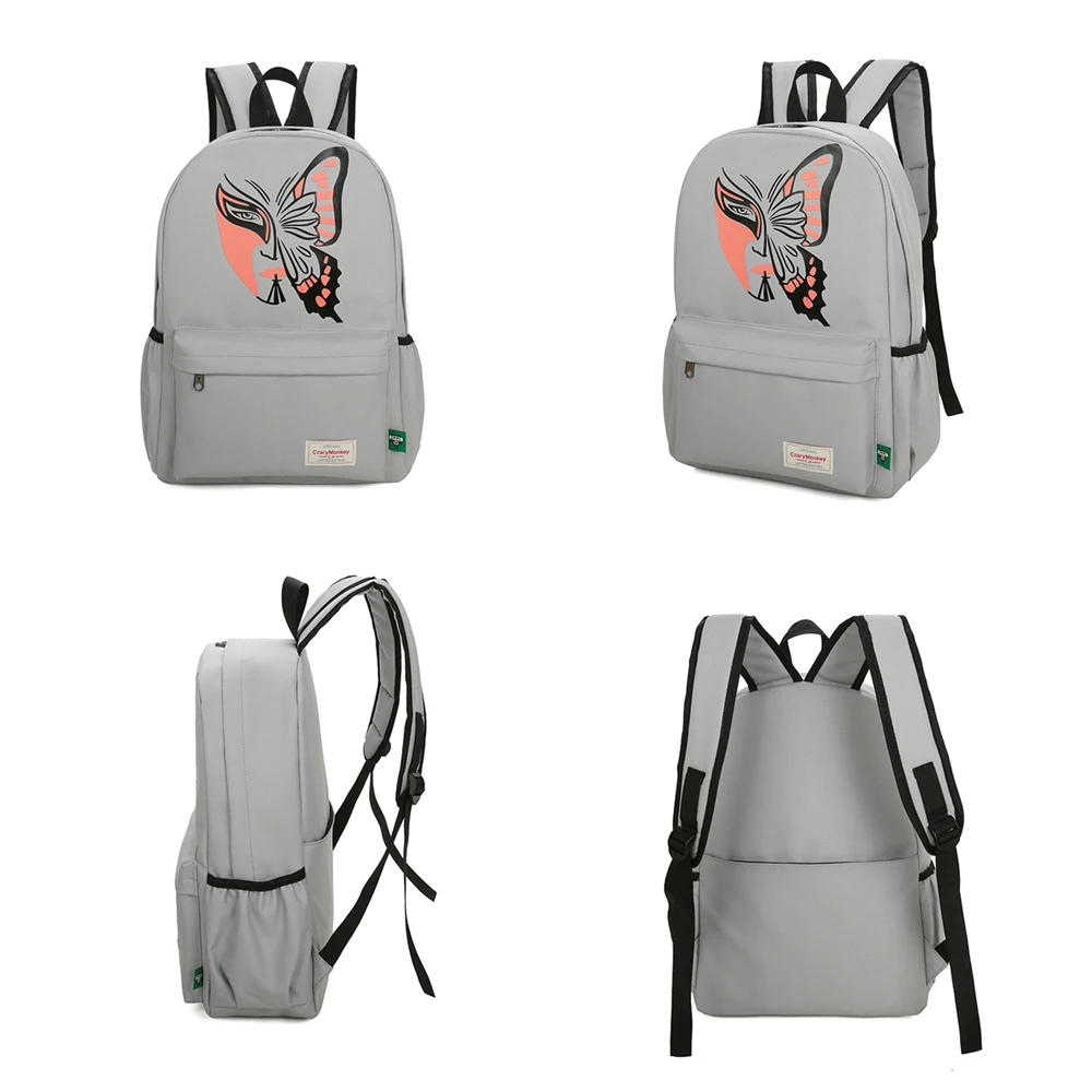 Новинка женские рюкзаки с принтом бабочки нейлоновая школьная сумка для девочек