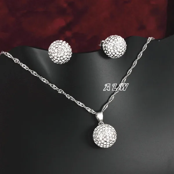 Кулон с волнистым узором ожерелье и серьги набор украшений цвета свадебные