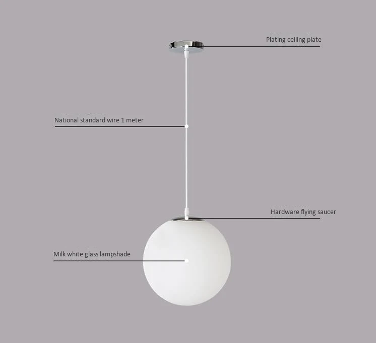 1 шт. простая люстра с одним стеклянным шариком креативная Персонализированная