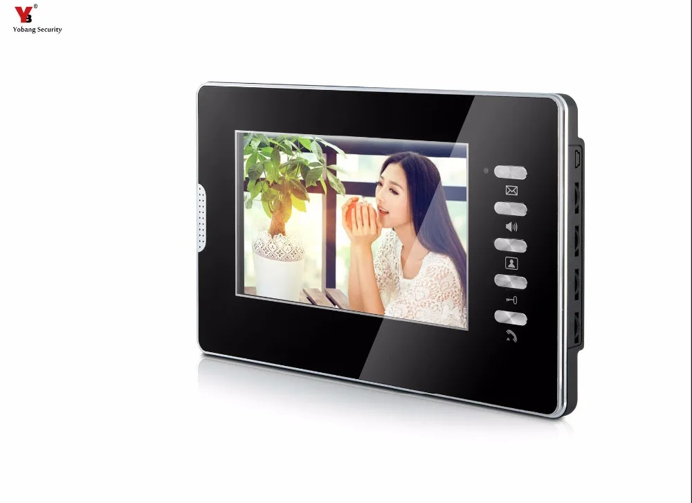 7 inch wired monitor working video intercom wired connection 4pin apartment outdoor camera