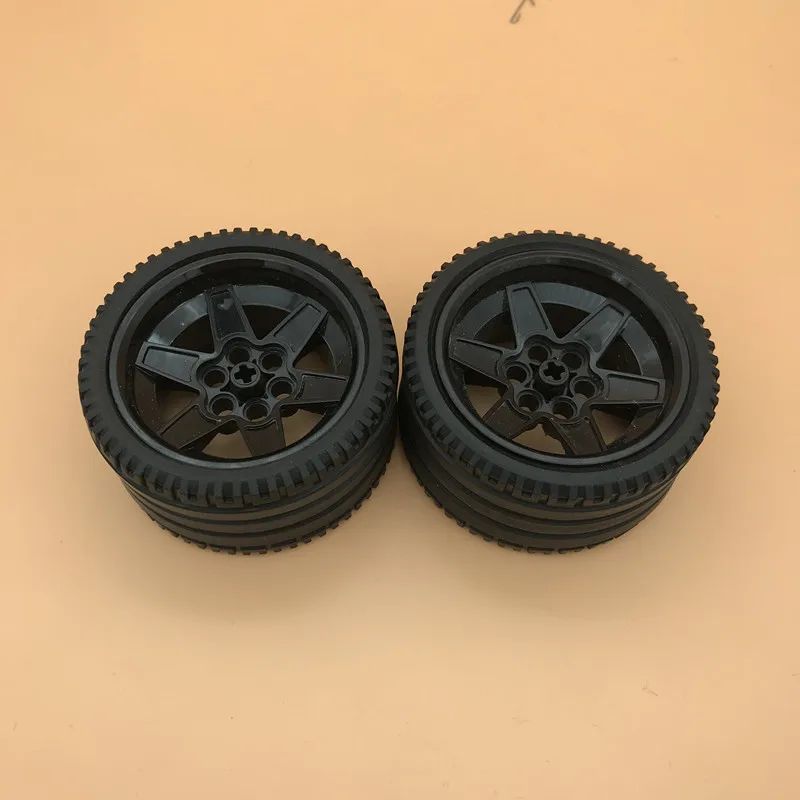 2 шт./лот ТЕХНИЧЕСКИЕ ДЕТАЛИ 44771 Шина 68,8 x 36 ZR и 15038 Колесо 56 Technic Racing Medium с 6 отверстиями для пина Блоки Частиц Игрушка на.