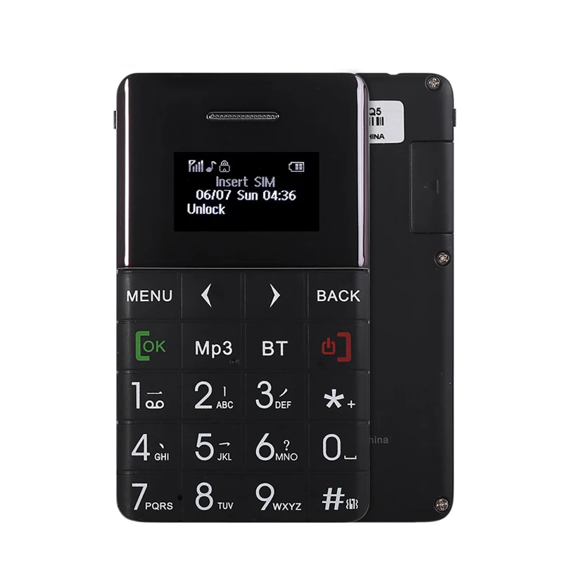 Новые мини ультра-тонкие карты телефон AEKU Q5 Поддержка TF Bluetooth Dialer излучения