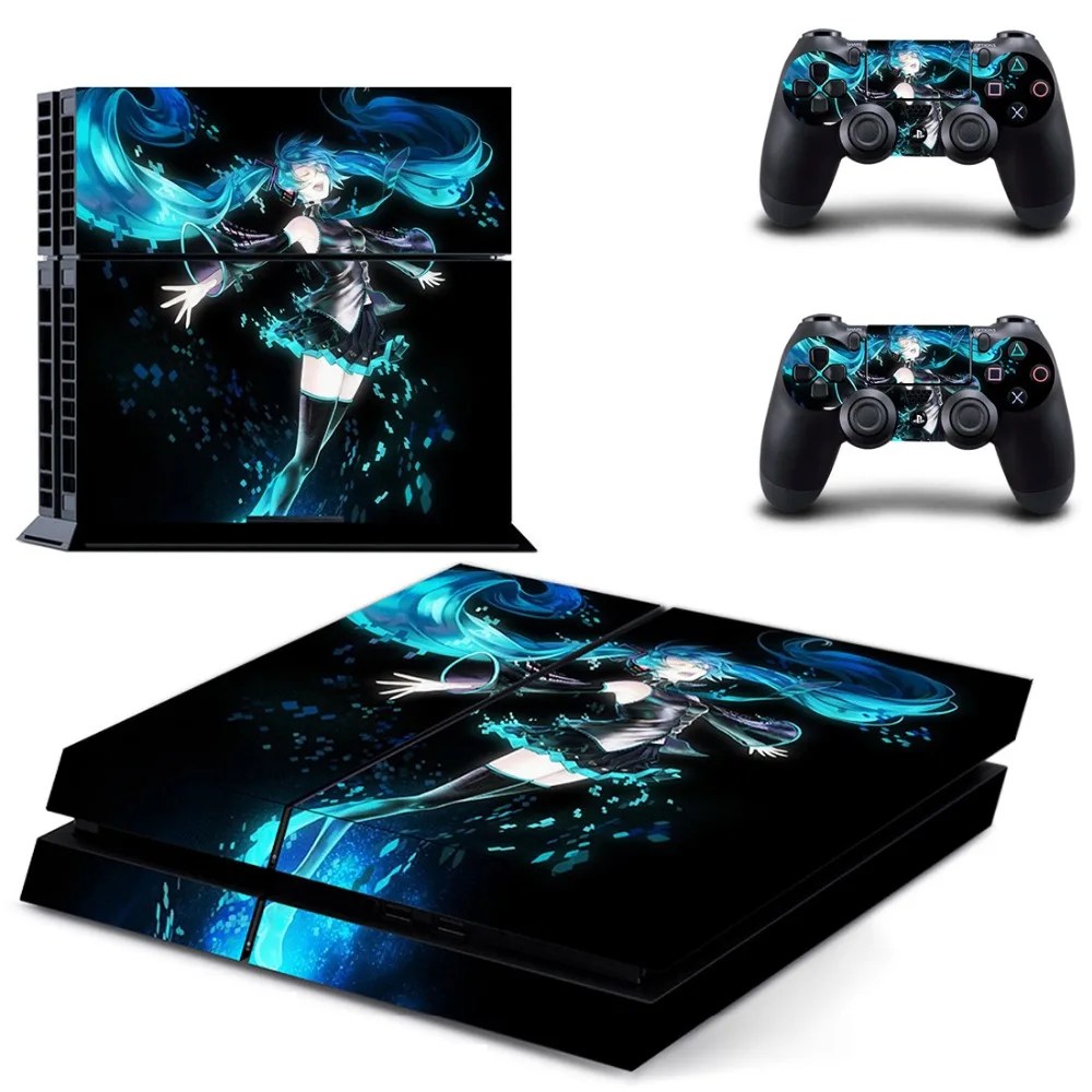 Наклейка для PS4 Стикеры наклейка для sony Игровые приставки 4 консоль и контроллер кожи PS4 Стикеры винил-Хацунэ Мику