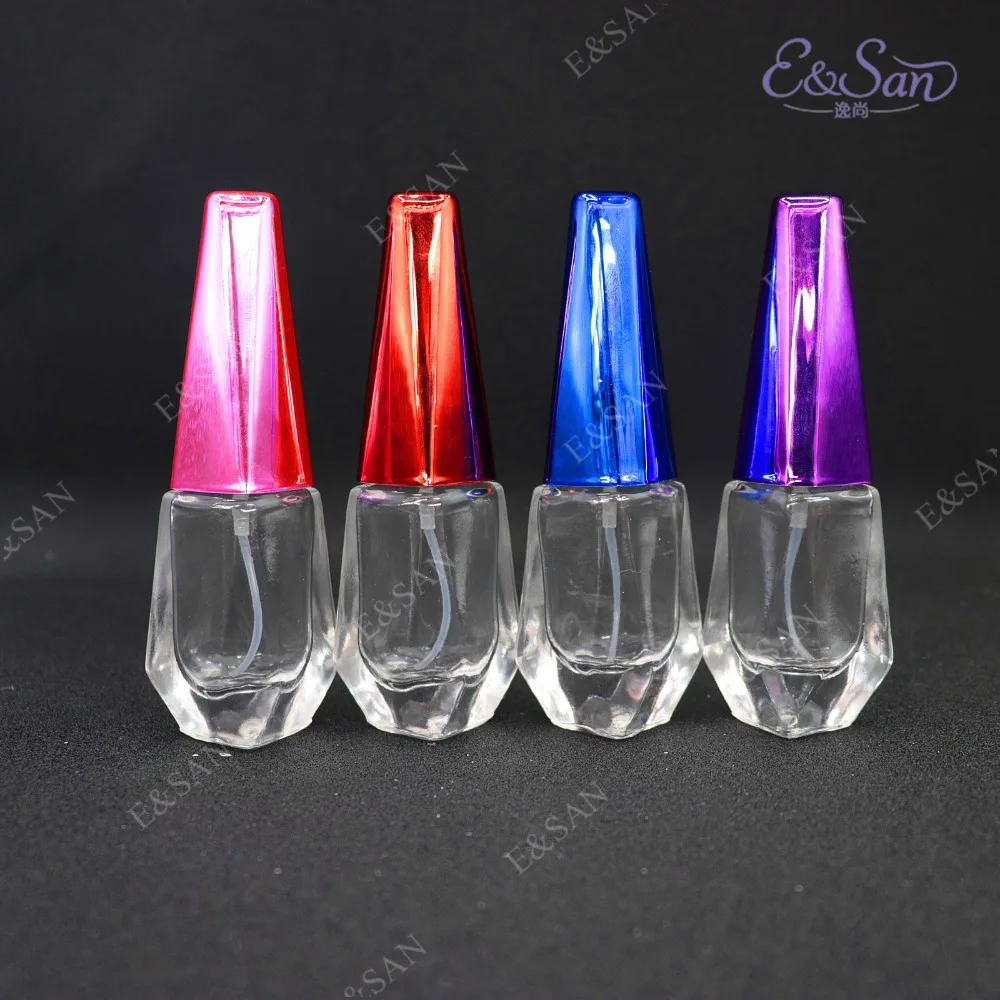 Wholesale PT041T-7ML Diamond-shaped Tip Cover Perfume Clear Glass Spray Empty Bottle 100PCS/LOT