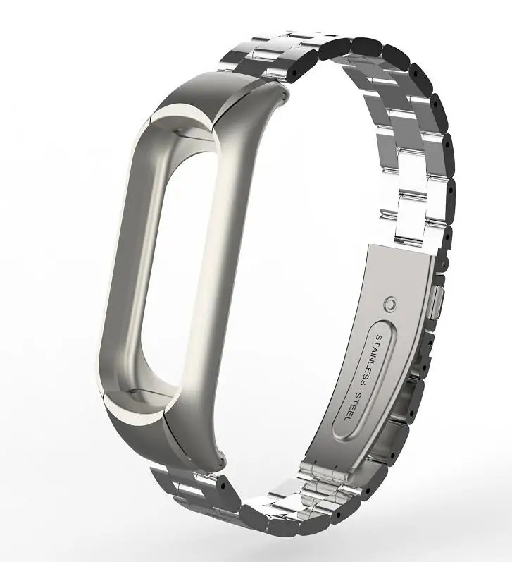 silver Металлический ремешок для mi Band 3 mi band 4 сменный ремешок для Xiaomi mi Band аксессуары для смарт-браслета стальной ремешок - Цвет: silver