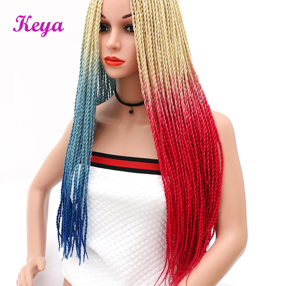 Keya Ombre Сенегальские вьющиеся волосы 24 дюйма вязанные крючком косы 30 корней