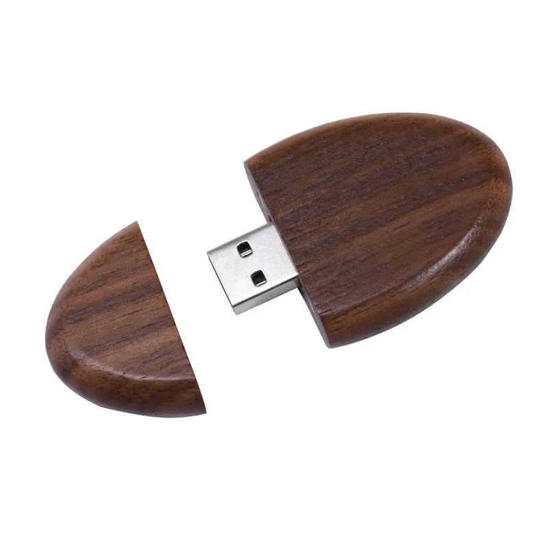 Walnut JASTER Продвижение 10 шт. Бесплатный Логотип Деревянный 2-Цвет в форме гальки ручка драйвер USB 2,0 4 ГБ/8 ГБ/16 ГБ/32 ГБ/64 ГБ USB флэш-накопитель - Цвет: Walnut