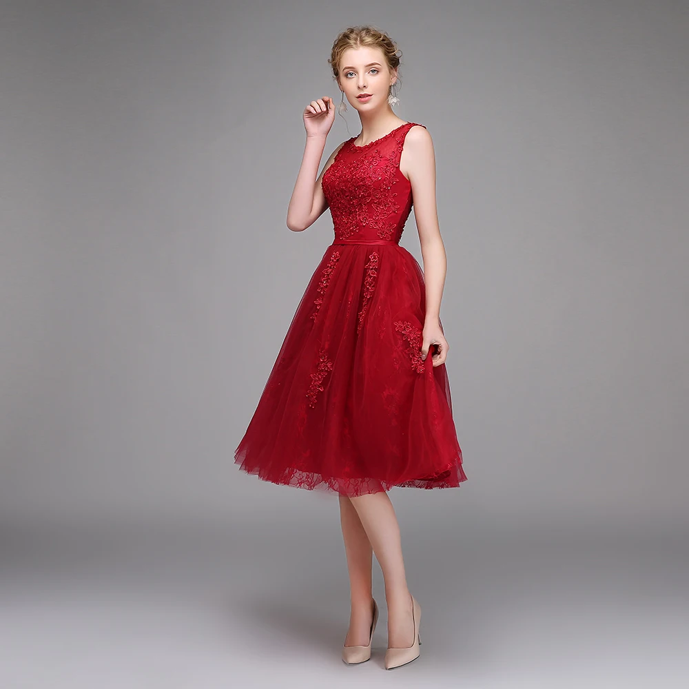 Robe De Soiree SSYFashion, красное вино, кружевное, с вышивкой, без рукавов, а-силуэт, вечерние платья, для банкета, элегантные, вечерние, для выпускного вечера