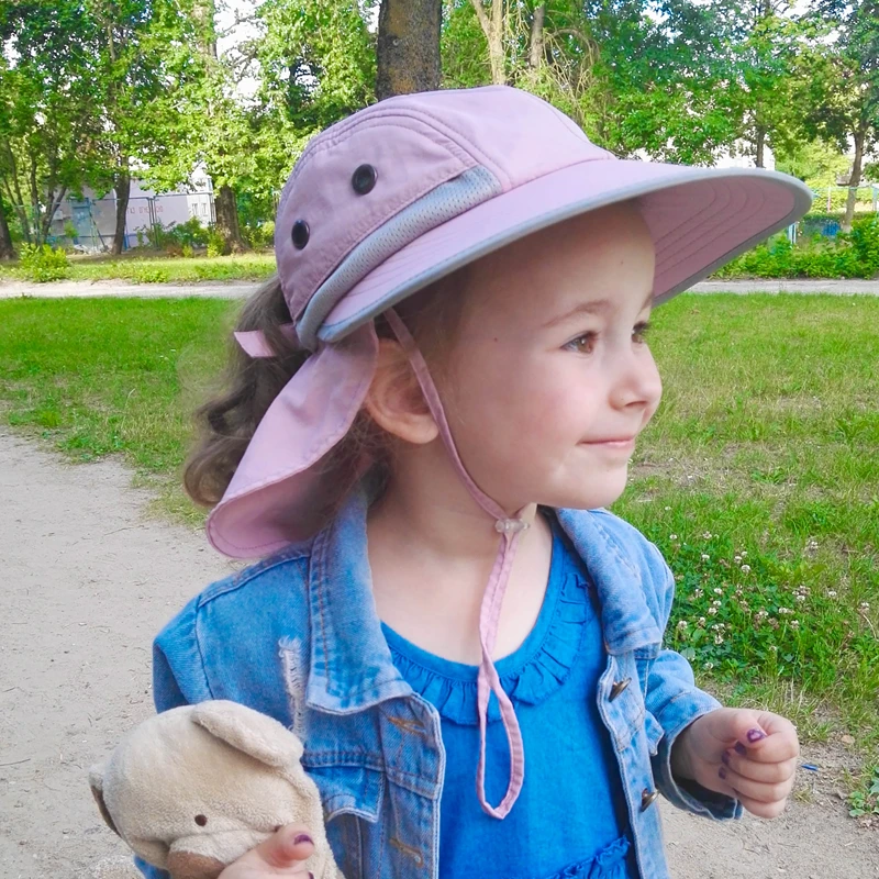 FURTALK летняя шапка Детские кепки от солнца с клапаном на шее для мальчиков и