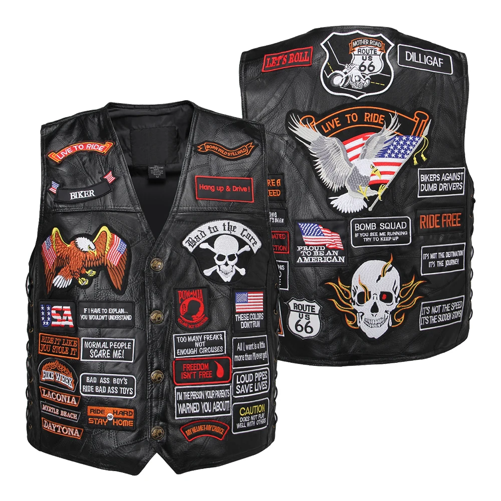 New Motorcycle Jacket Mens Genuine Leather Vest Punk Retro Classic Style Biker Club Casual Moto Clothing | Автомобили и мотоциклы