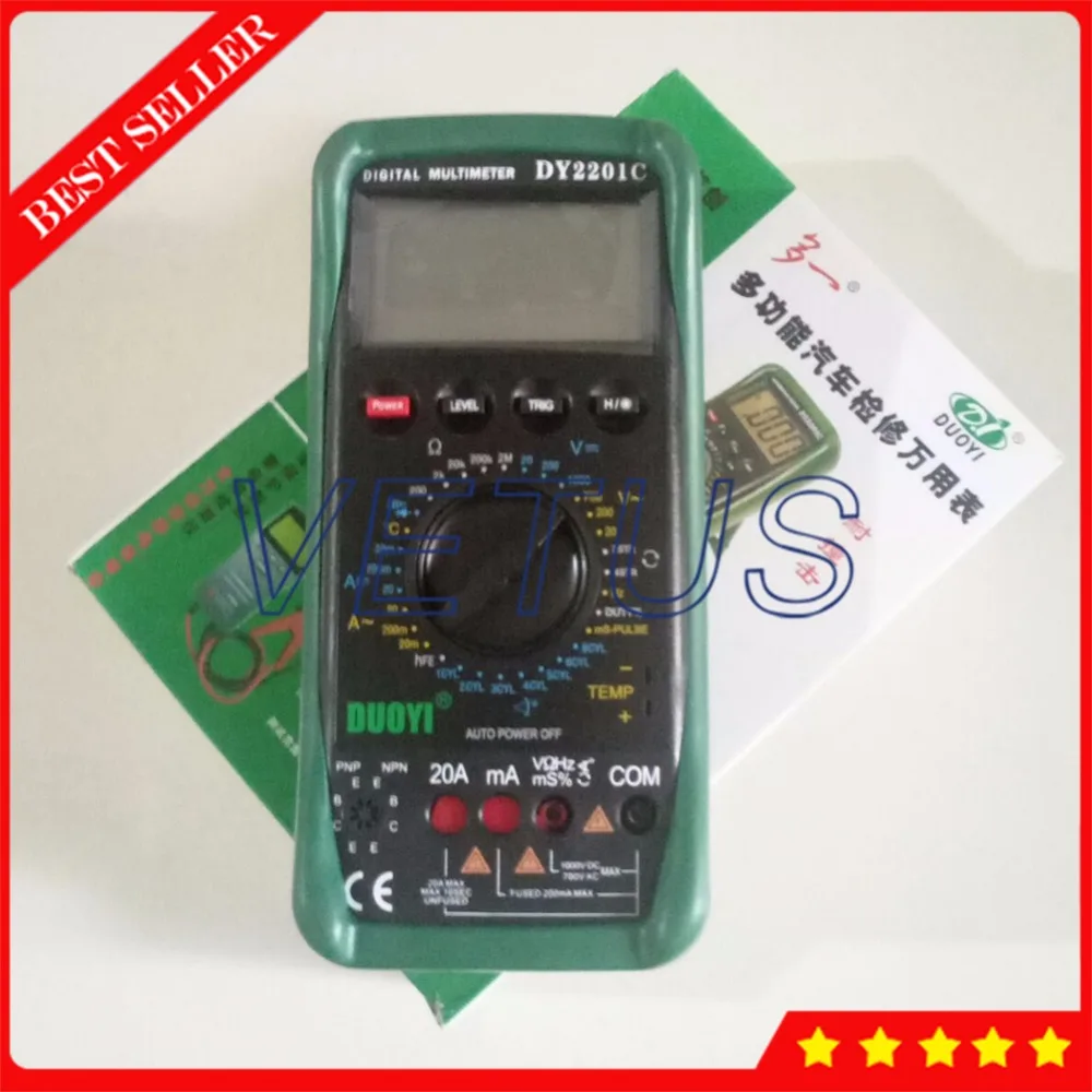 DY2201C AC DC Вольтметр Амперметр Омметр цифровой мультиметр автомобильный