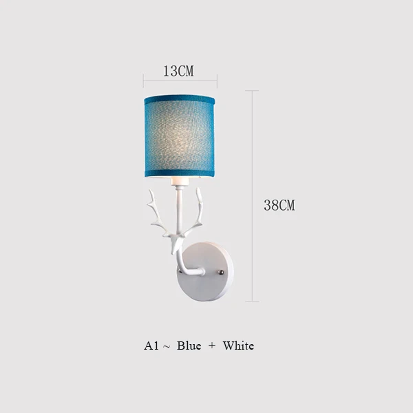 A1 Креативные рога Led Настенные светильники черный белый ажурная ткань нордический настенный светильник спальня прикроватная лампа для чтения бра - Цвет абажура: A1