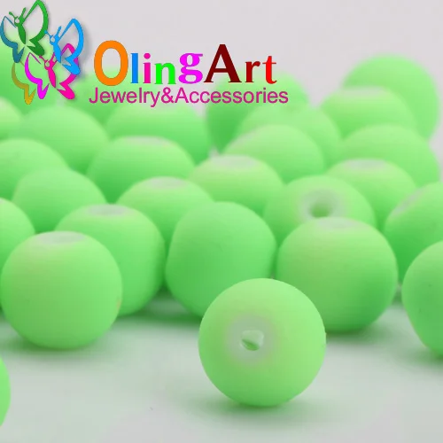 OlingArt резиновые стеклянные бусины высокого качества 100 шт 8 мм неоновые матовые бусины ярких цветов ручной работы для изготовления ювелирных изделий DIY Новинка - Цвет: 005 8mm 100pcs