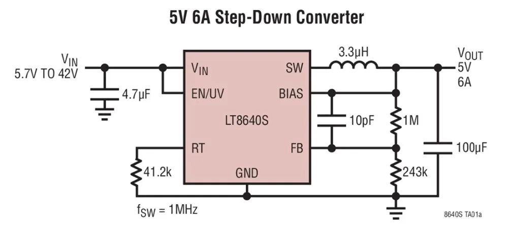 LT8640 LT8640S LT8640EV LT8640SIV 42V 6A синхронный понижающий бесшумный коммутатор 2 с тихим током