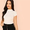SHEIN, современный Женский Повседневный вязаный короткий пуловер с круглым вырезом и длинным рукавом, футболка, осень, женская футболка, Топ