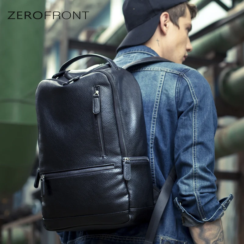 Рюкзак ZF из искусственной кожи мужской вместительный водонепроницаемый для