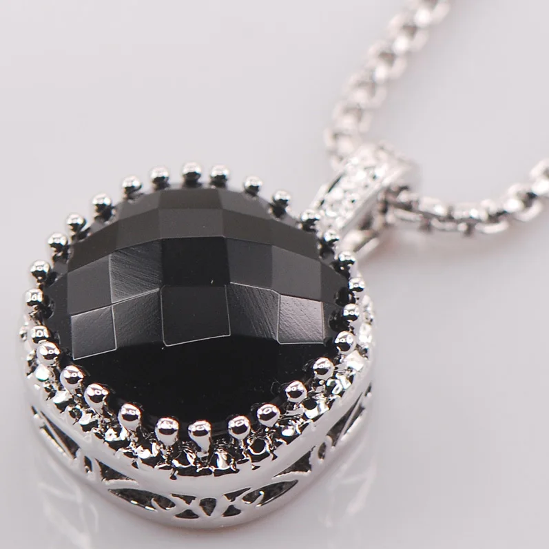 Кулон из серебра 925 пробы с черным ониксом TE439|pendant quartz|pendant dragonflypendant |