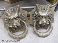 10 feng shui china folk bronze dragon head knocker knock door ring statue pair garden decoration 100 real brass bronze