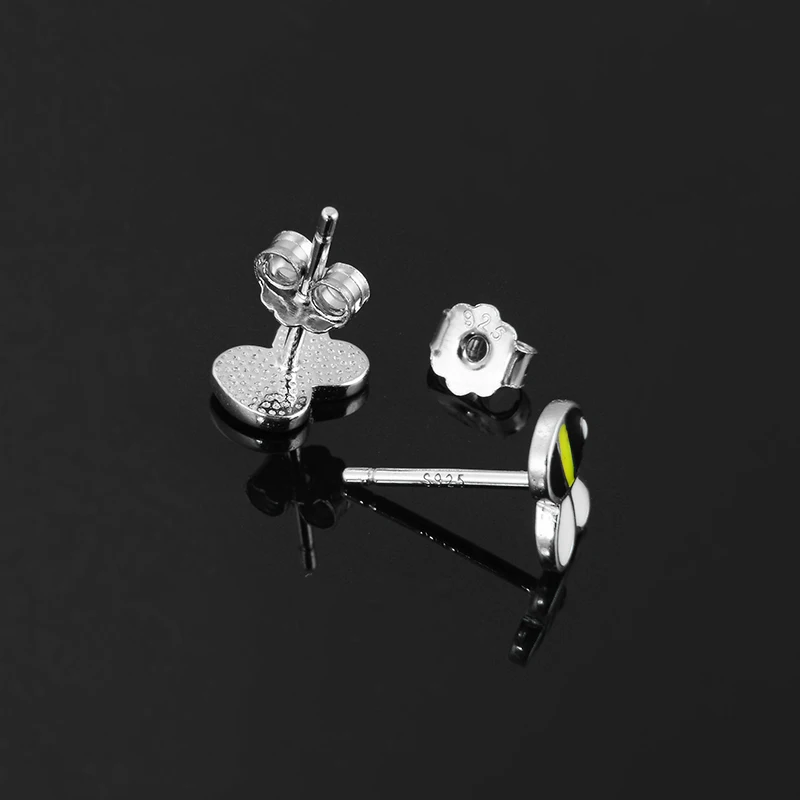 Женские серьги-гвоздики в форме пчелы из стерлингового серебра 925 пробы с эмалью