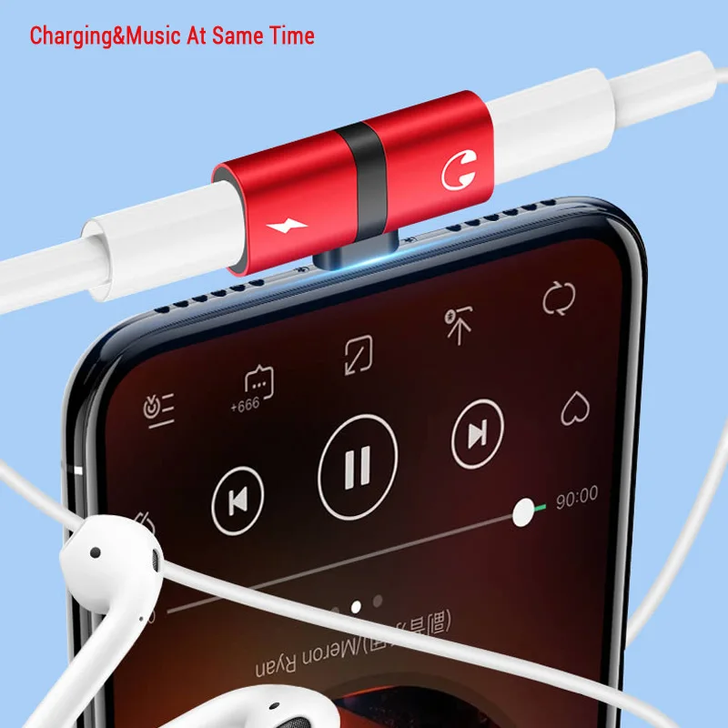 2 в 1 двухпортовый адаптер сплиттер для iPhone X 10 8 7 Plus XS Max XR 8plus разъем наушников Aux