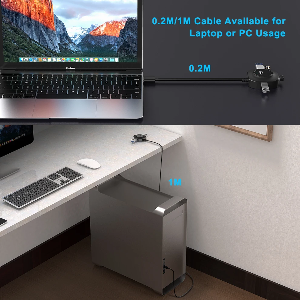 SeenDa usb-хаб 3,0 высокоскоростной 4 порта USB 2,0 Разветвитель переключатель с порт зарядки Micro USB для ПК компьютер ноутбук аксессуары