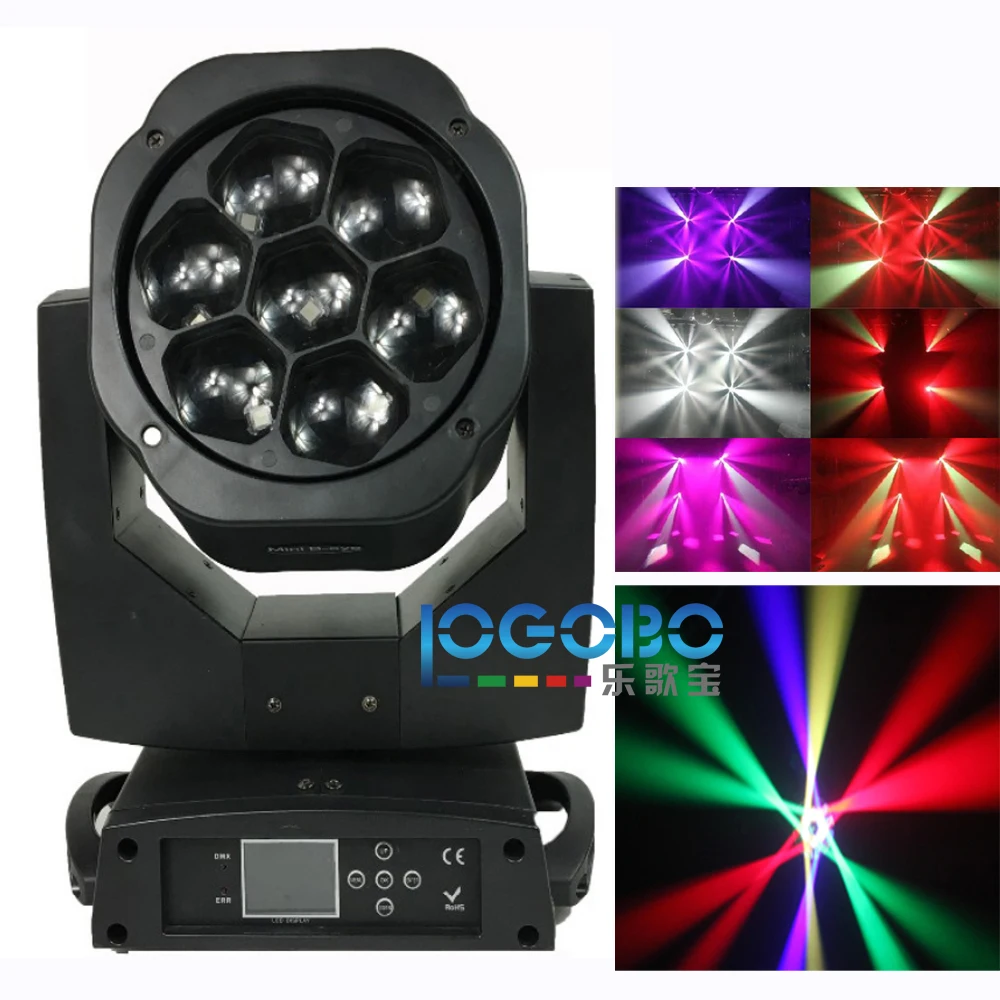 

China Led Bee Eye Moving Head Beam Wash Gobo Effect 7x15W Mini B-Eye RGBW Led Moving Stage Light for Wedding Event Party Disco