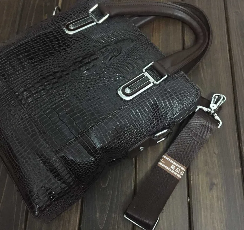 Сумка из натуральной кожи крокодила мужской деловой Повседневный портфель сумка