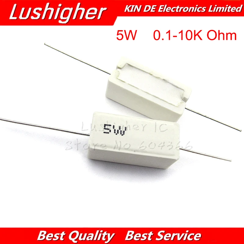 300 шт 5 Вт цемента сопротивление 0,1~ 10k Ohm 5% 0,22 0,33 0,5 1 10 100 1K 10K Ohm 0.1R 0.22R 0.33R 0.5R 1R 10R 100R