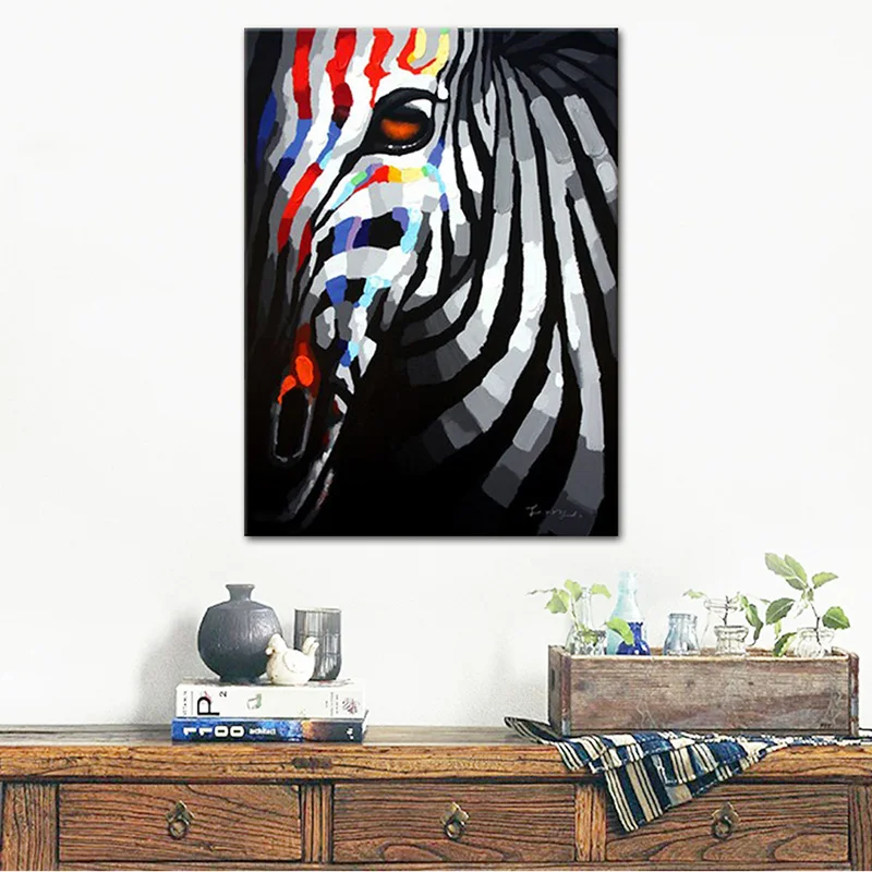 Полосатая Палитра с ножом ручная роспись Абстрактная Картина на холсте