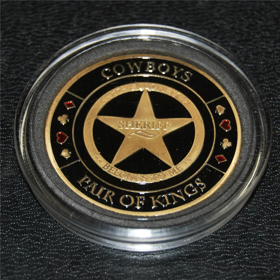 Бесплатная доставка 2 шт./лот пара Kings казино Cowboys Poker Chip монета карта защита с