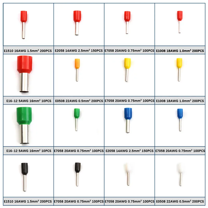 Набор обжимных соединителей для медных и электрических проводов 2120 шт. комплект