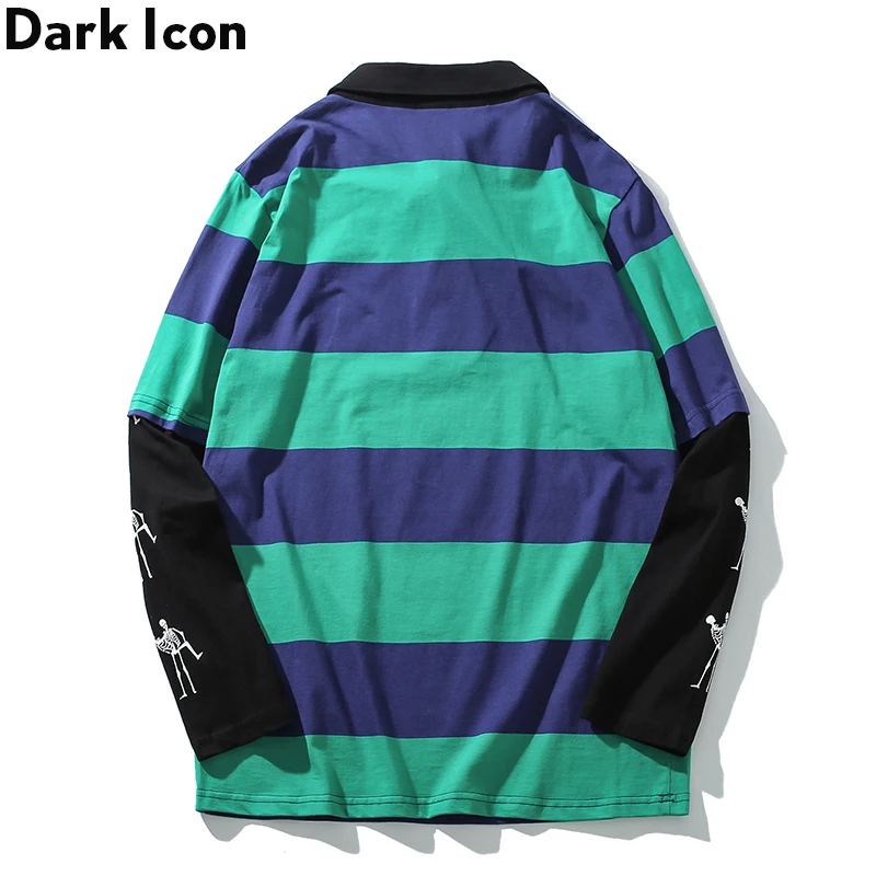 Мужская футболка в стиле хип хоп Dark Icon большие полосатые футболки с длинным