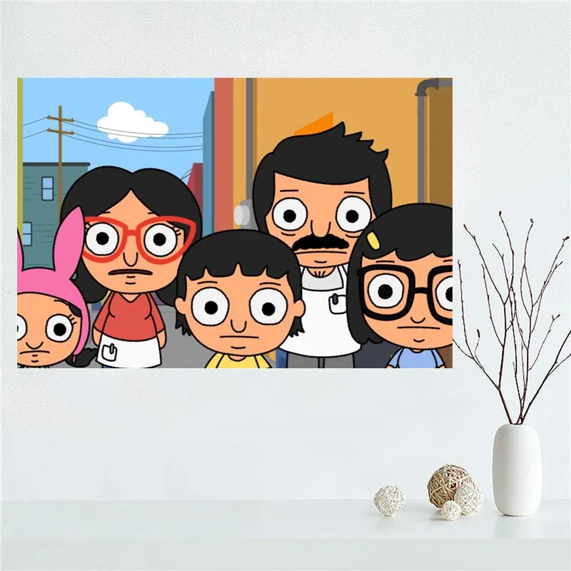 Custom Bobs Burgers Canvas Poster Bedroom Home Decoration Wall Art Print Silk Fabric Gift For Children 50x75CM 60x90CM | Дом и сад