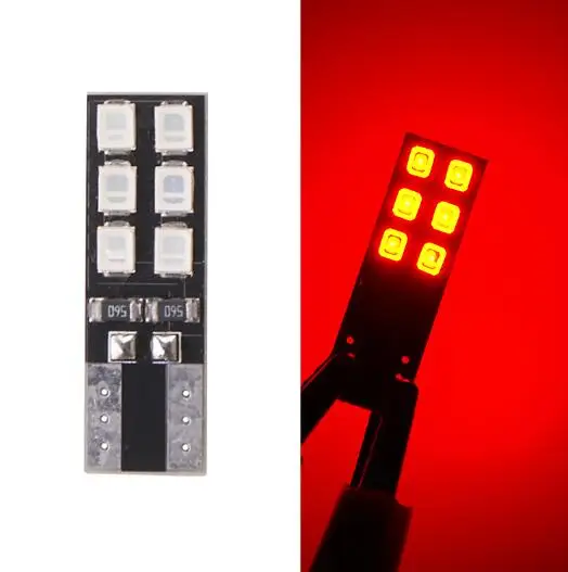 Красный 10 шт./лот T10 светодиодный W5W Canbus огни 194 12smd 2835 Светодиодный лампы автомобилей ошибок светодиодный свет Стоянкы Автомобилей автомобиля боковой свет лампа габаритного фонаря 12V - Испускаемый цвет: Красный