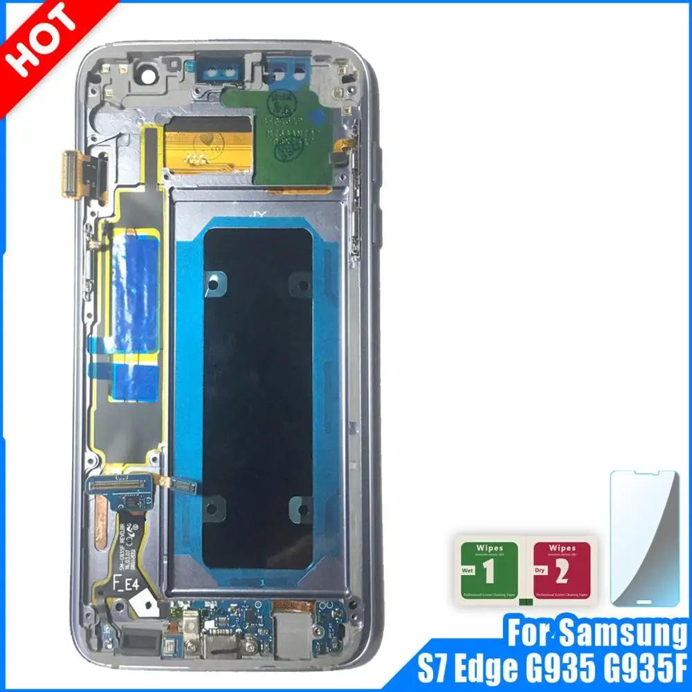 ЖК-дисплей для samsung Galaxy S7 Edge G935 G935F, сенсорный экран, дигитайзер, дисплей с рамкой для samsung S7 Edge, ЖК-дисплей, запасные части