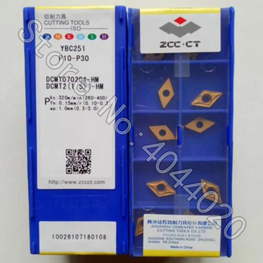 DCMT070204 HM YBC251 10 шт./кор. ZCC CT твердосплавный режущий инструмент вставки для станка с