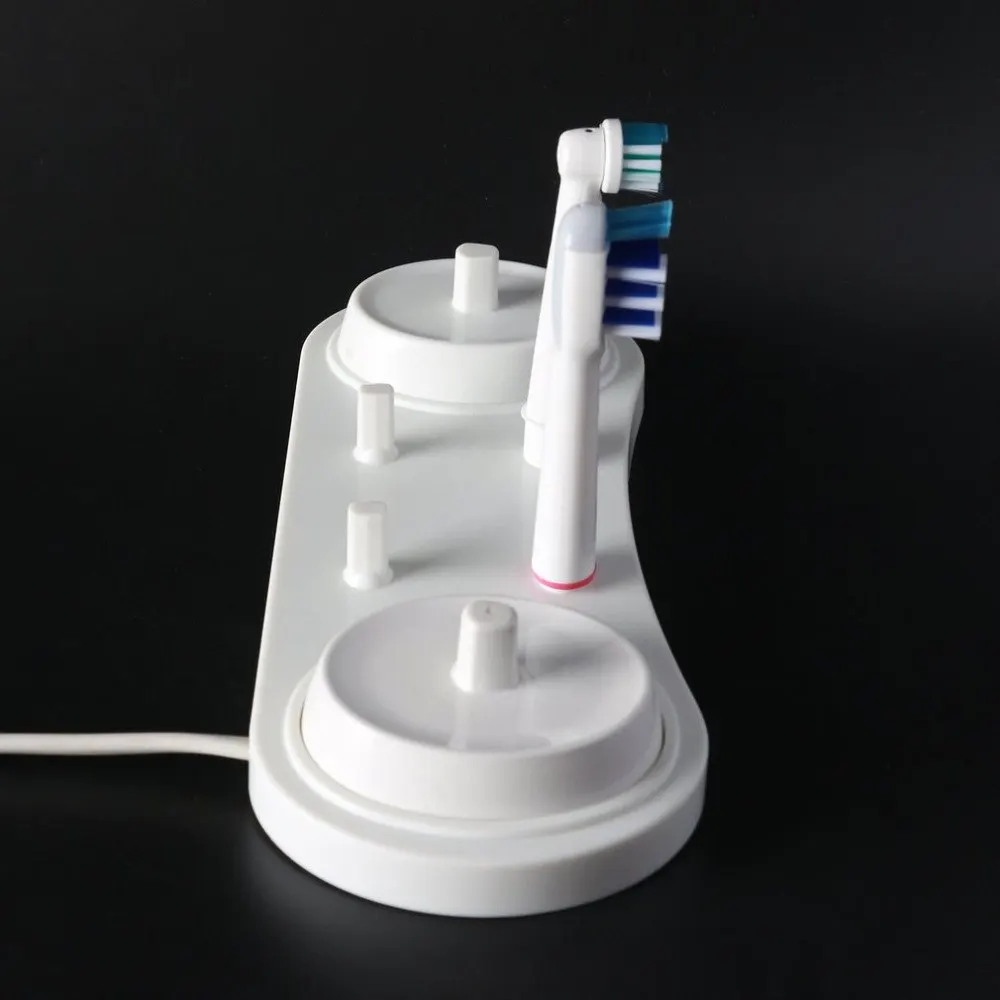 

ICOCO Electric Toothbrush Holder Bracket White 2 Toothbrush Stander Base Support Holder 4 Tooth Brush Heads Base 1 Charger Hole