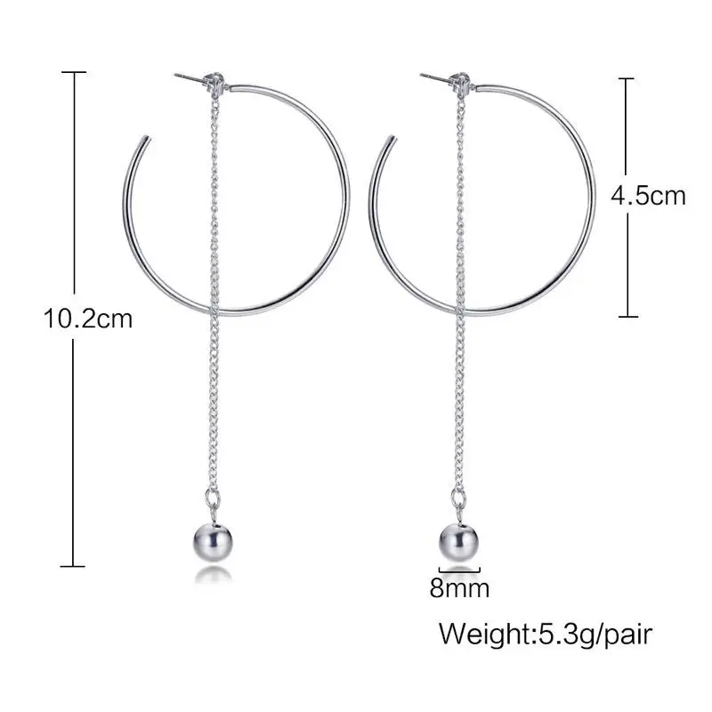 Размер ZZ длинные геометрические круглые серьги с кисточками Прямая поставка