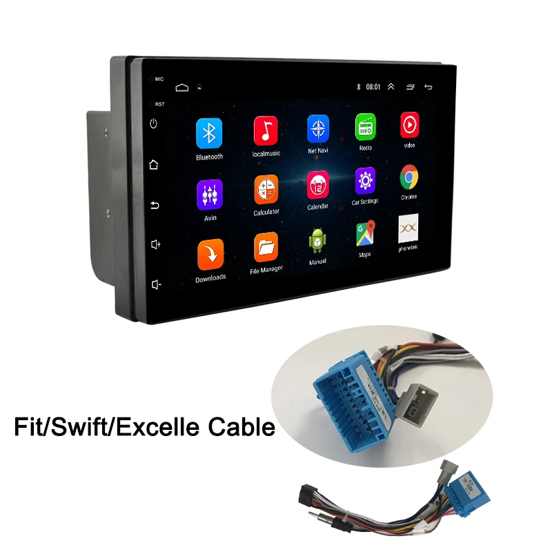 Navivox 2 Din Android 8,1 " автомобильный gps радио плеер Автомобильный мультимедийный навигатор с gps, DVD для Nissan VW Toyota peugeot BYD Kia hyundai - Цвет: Honda Cable