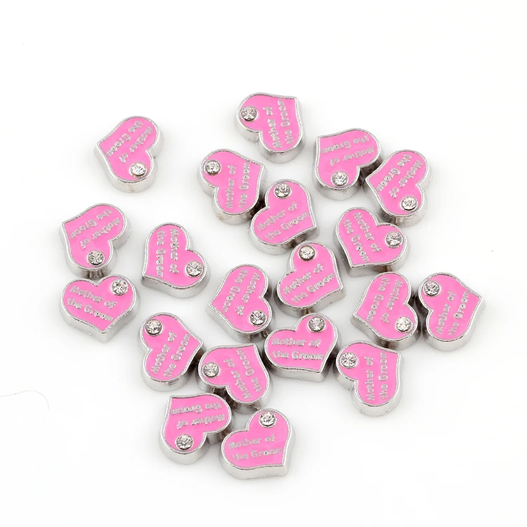 Модный эмалевый медальон с розовым кристаллом F152 очаровательное сердце для