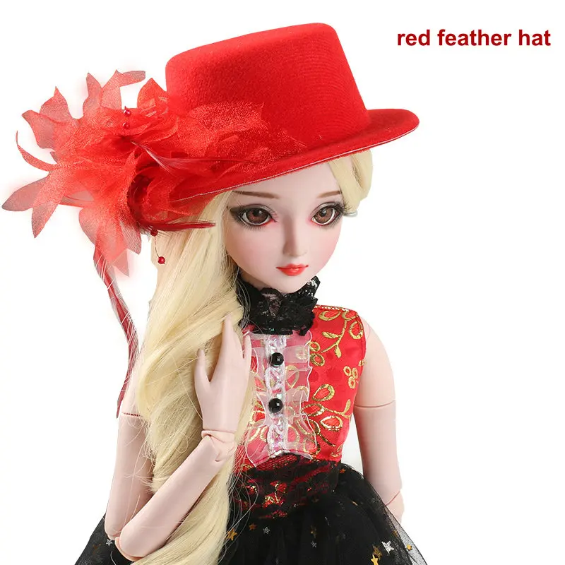 4 Кукла шляпа для Bjd 1/3 кукла девочка Топ шляпа красный/синий/черный/фиолетовый шапка-Кепка для кукол аксессуары для кукол Bjd - Цвет: 4