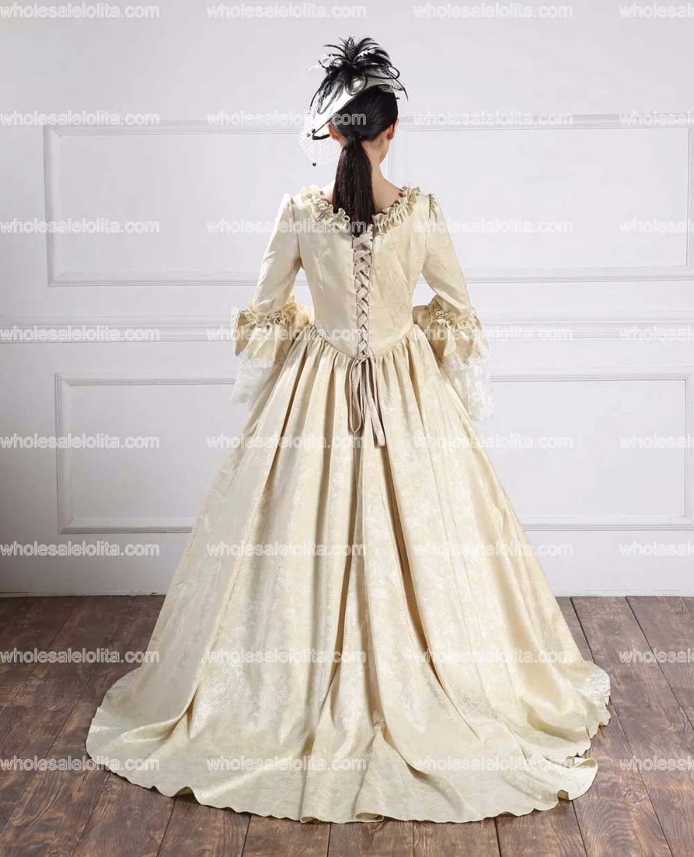 

High Quality Holiday Champagne Baroque Marie Antoinette Dress 18th Century Renaissance Historical Period Costumes