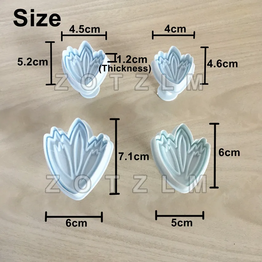 4 шт./компл. тюльпан в форме цветка пластиковые резаки для печенья Confeitaria печенье