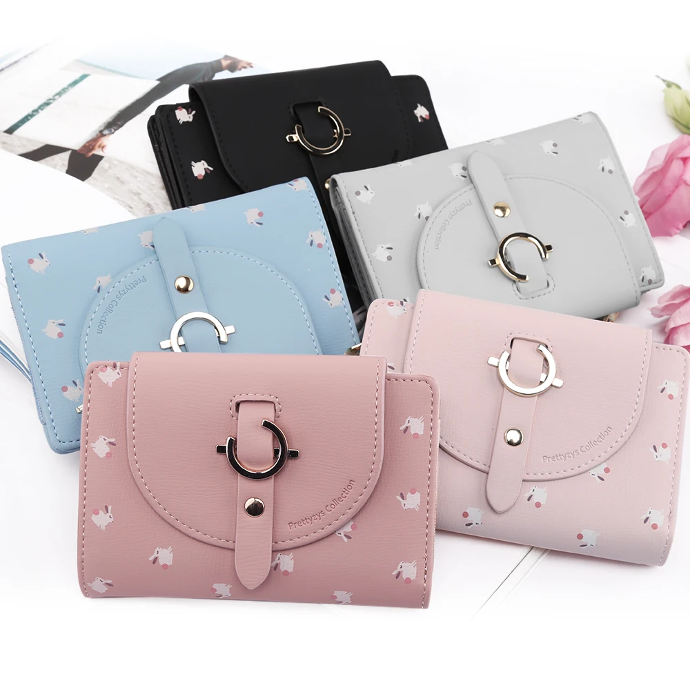 Женский милый короткий кошелек кожаный женский на молнии Модные Дамские