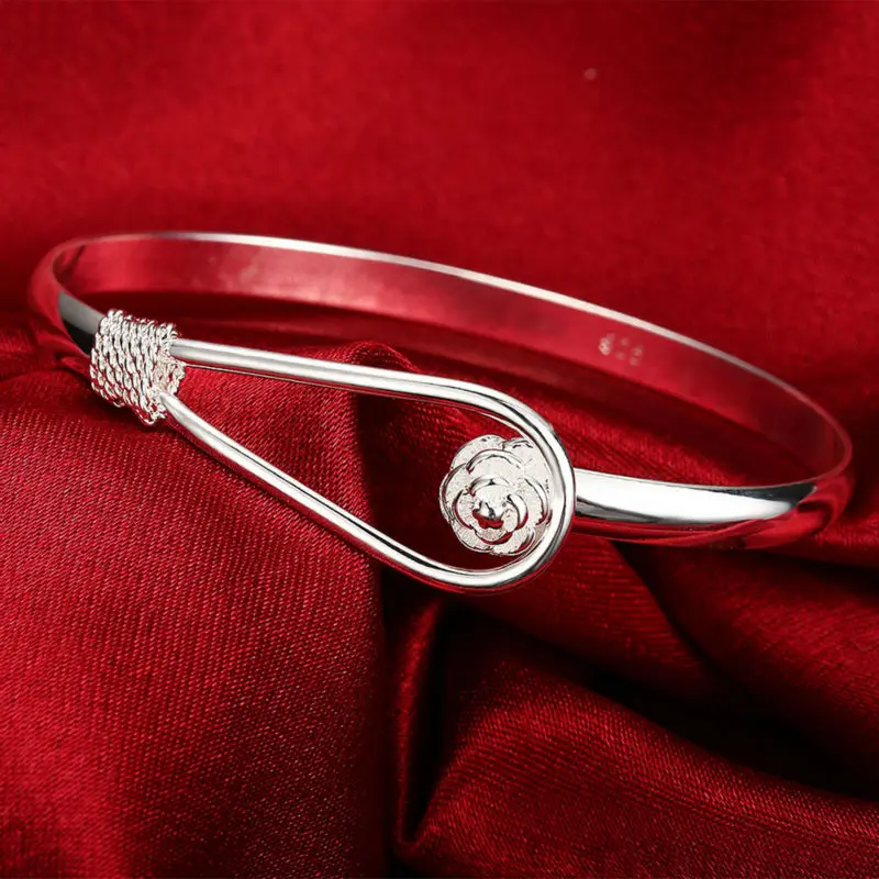 Новый модный и роскошный браслет Femme Argent Bijoux с серебряной розой застежкой для