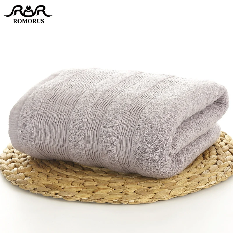 ROMORUS Luxury Design Pakistan Cotton Bathroom Towels Thick 100% Bath Towel Silver Gray Soft Adults Big Beach Face | Дом и сад