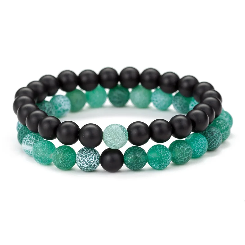 2 pieces / set of lovers bracelet classic natural stone seven color yin and yang beaded men women gift hot sale | Украшения и