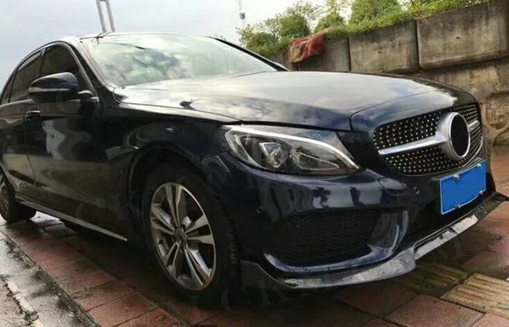 Передний бампер из углеродного волокна класса C спойлер для Mercedes Benz W205 спортивный
